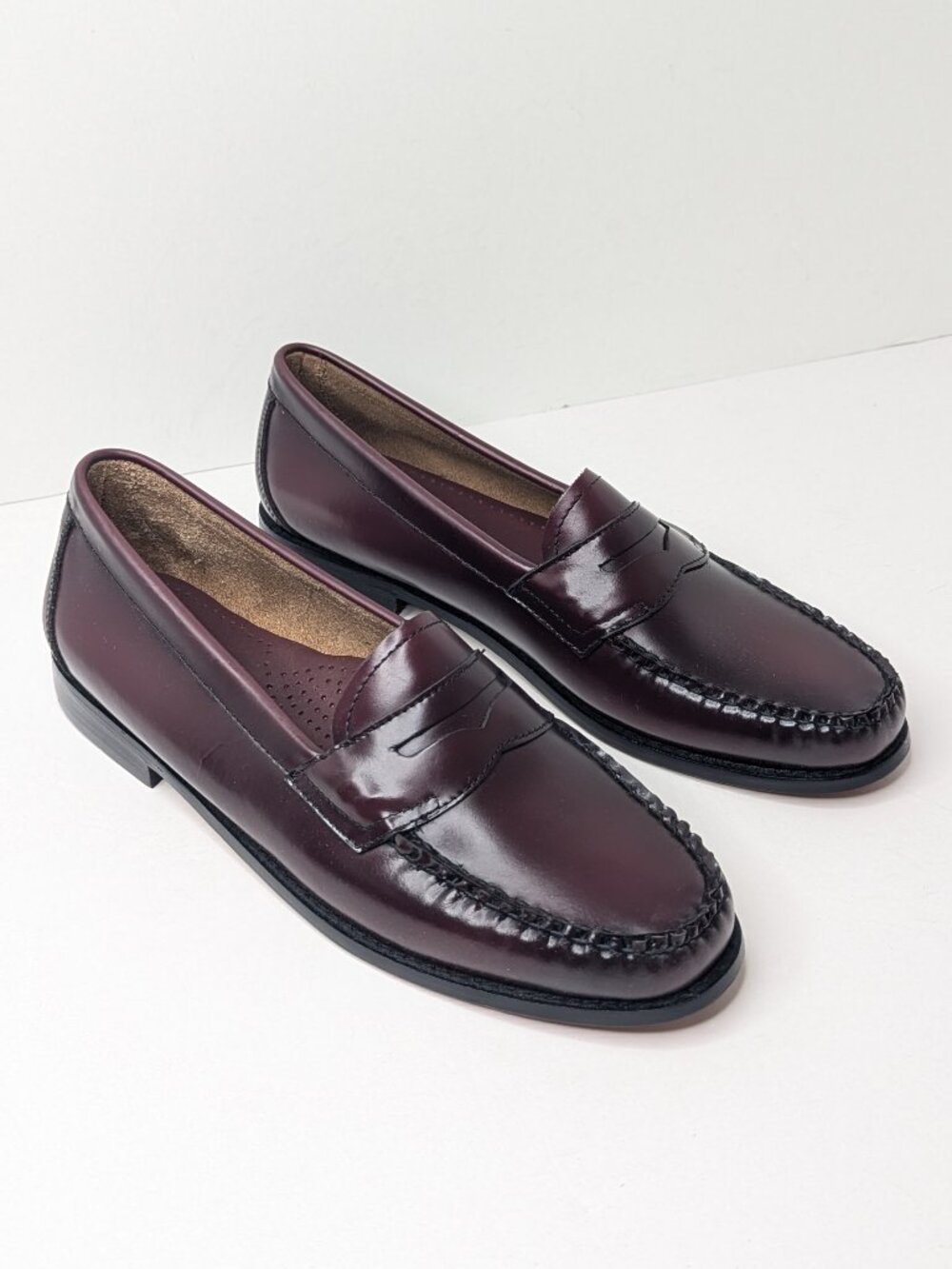 G.H.Bass Willa Flat Strap Moc Toe Loafers Wine Leather Womens 11